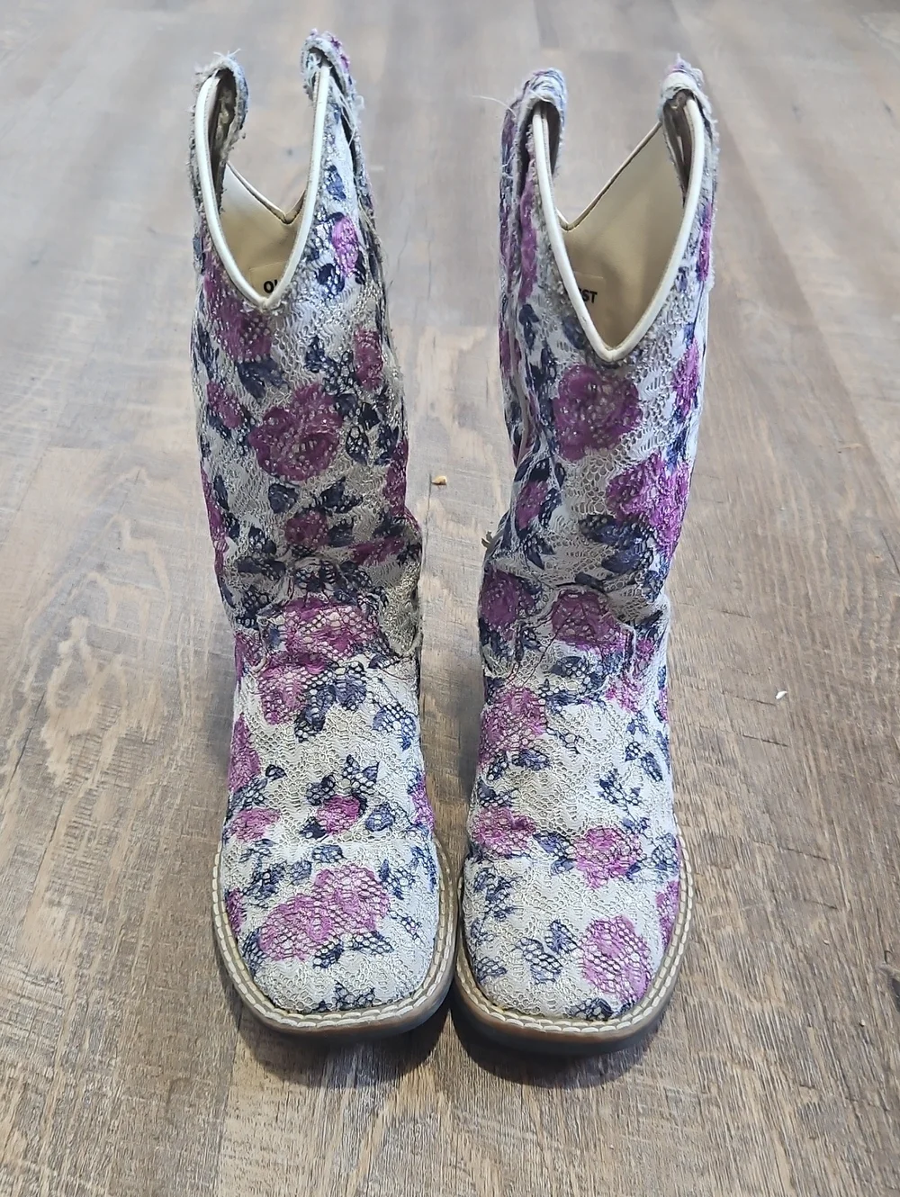 Old West Glitter Floral Cowgirl Boots